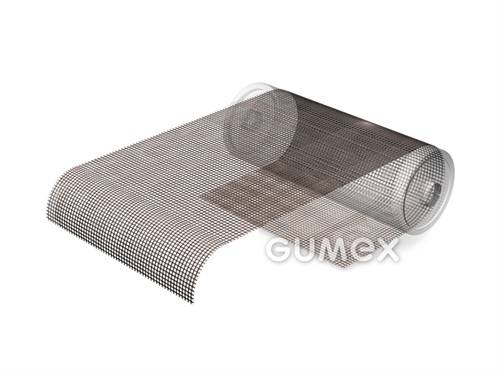 Glas-Teflon-Gewebe, 0,98mm, Breite 1000mm, Maschenweite 4x4mm, verbunden, gedoppelte Kanten, braun, 